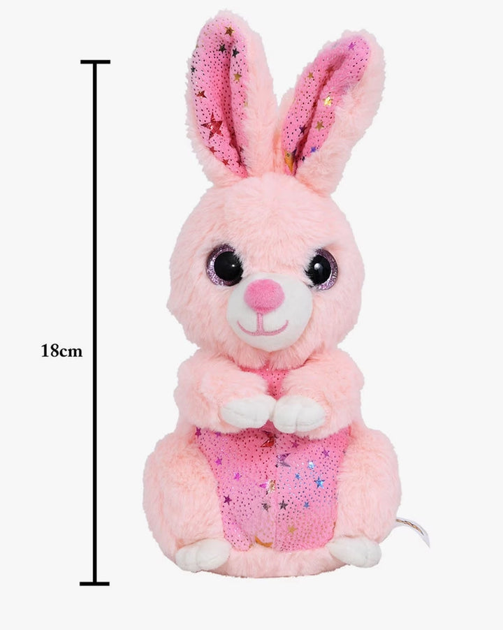 Mirada 18cm Glitter Eye Bunny - Pink Foil