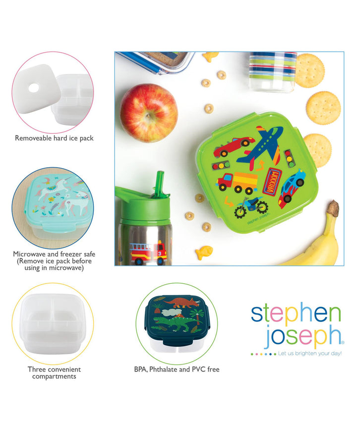 Stephen Joseph Snack Box with Ice Pack Rainbow Print