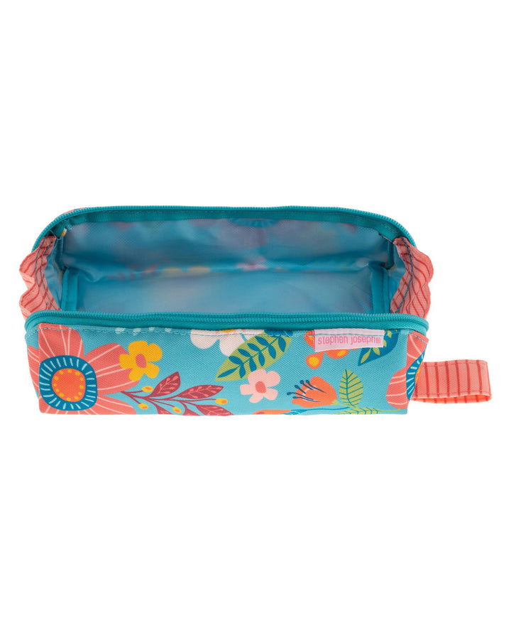 Stephen Joseph All Over Print Pencil Pouch Blue Floral Design - Multicolour