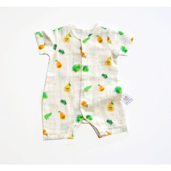 Tickle Tickle Organic Muslin Romper, Poppet Pear