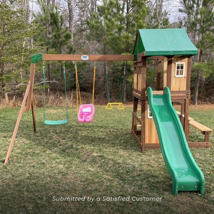 Backyard Discovery Lakewood Play Tower with Swings and Slide