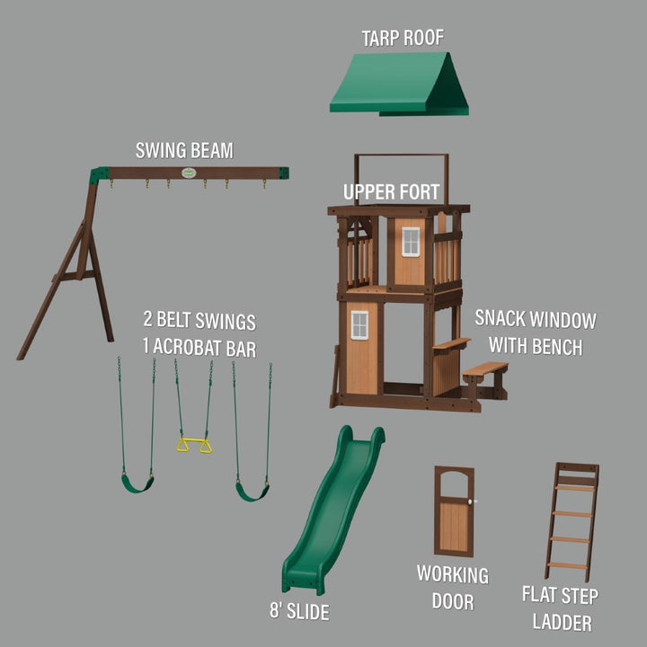 Backyard Discovery Lakewood Play Tower with Swings and Slide