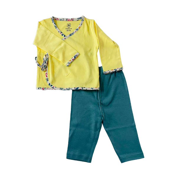 TinyLane Infant Clothing Set | Yellow Jhabla & Teal Legging