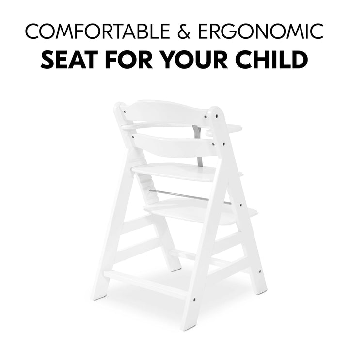 Hauck Alpha+B high quality wooden highchair - white