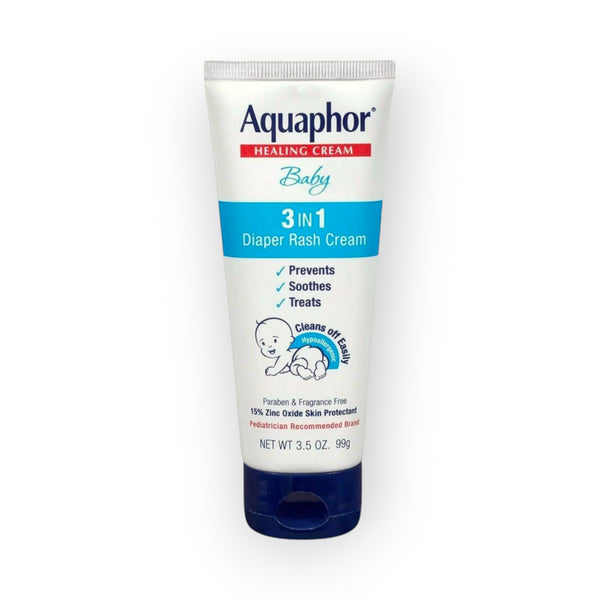 Aquaphor Baby 3 in 1 Diaper Rash Cream, 3.5 oz / 99g