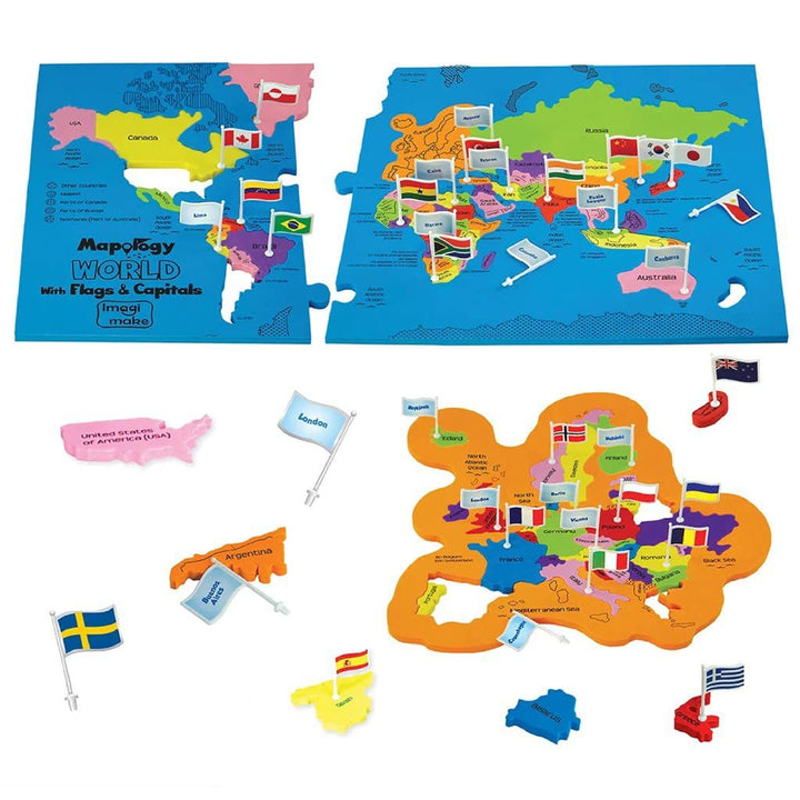 Imagi Make Mapology World with Flags &amp; Capitals