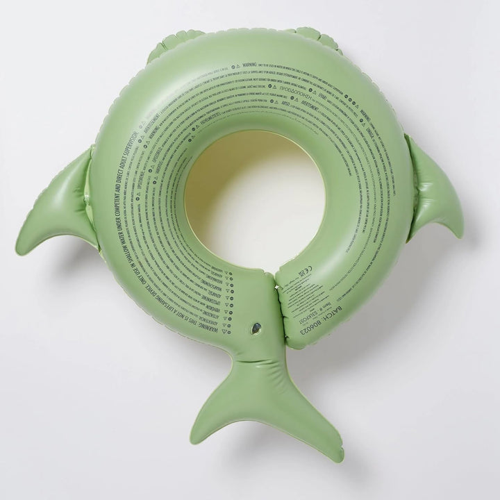 SUNNYLiFE green color inflatable Kiddy Pool Ring Shark Tribe Khaki