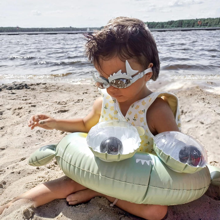 SUNNYLiFE green color inflatable Kiddy Pool Ring Shark Tribe Khaki