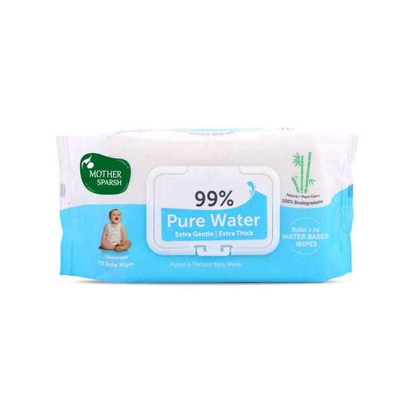 Mother Sparsh 99% Pure Water Unscented Baby Wipes- 72 Pcs