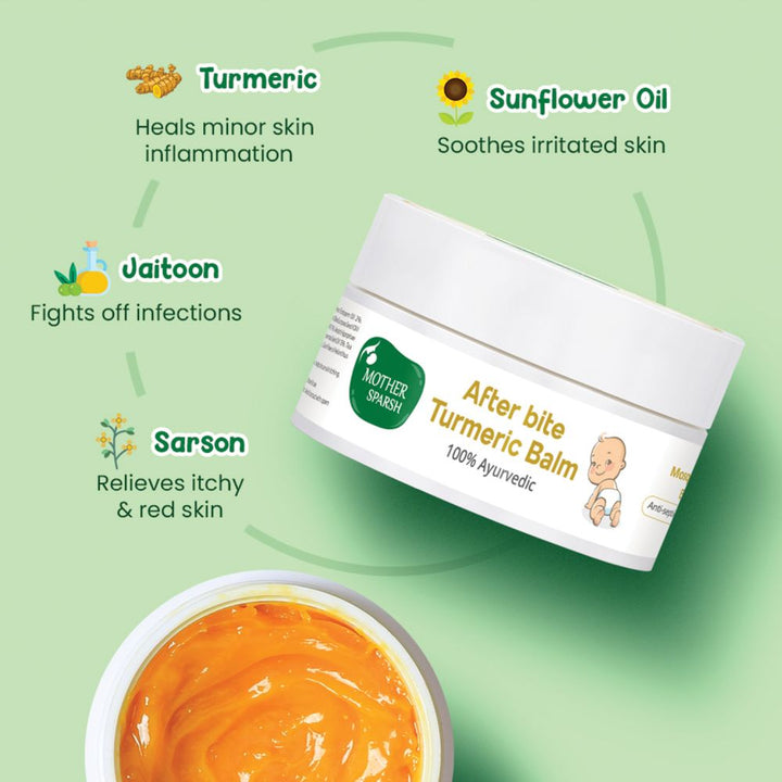 Mother Sparsh After Bite Turmeric Balm for Rashes and Mosquito Bites- 25g