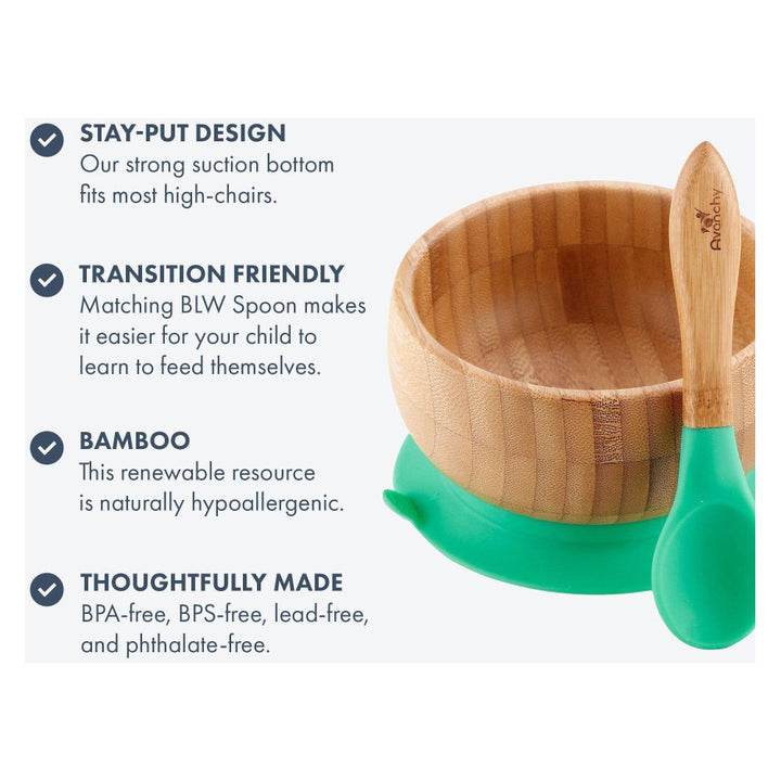 Avanchy Bamboo Suction Baby Bowl + Spoon