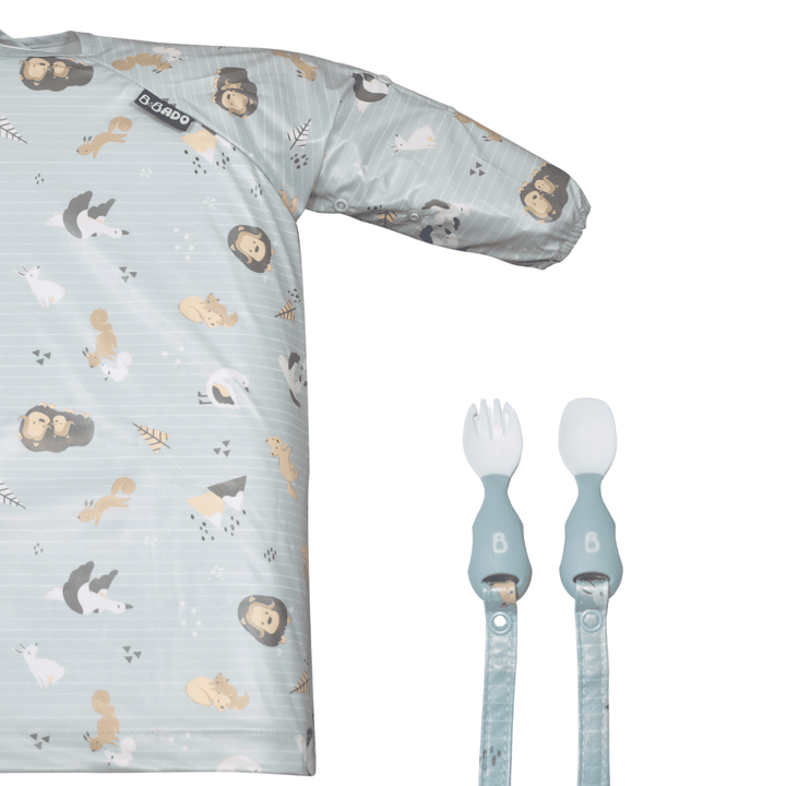 Bibado Long Sleeve Coverall &amp; Attachable Handi Cutlery Bundle Arctic Adventure White