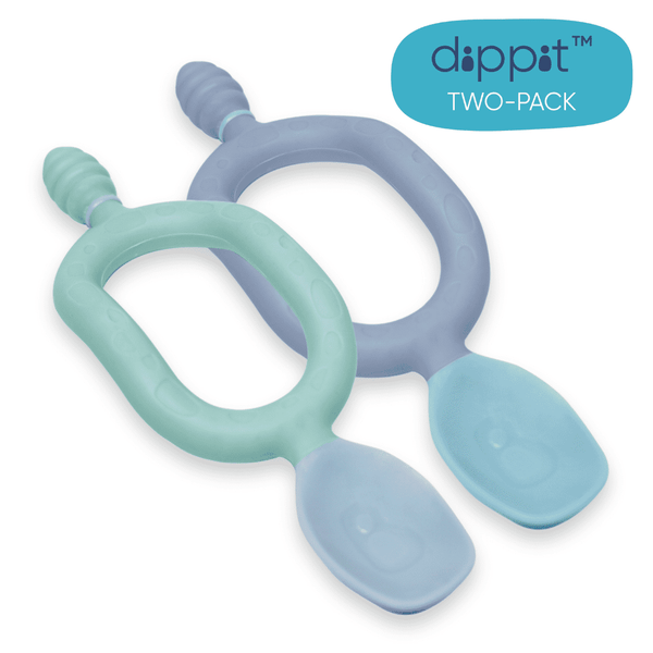 Bibado Weaning Spoon and Dipper Mint &amp; Blue - Pack of 2