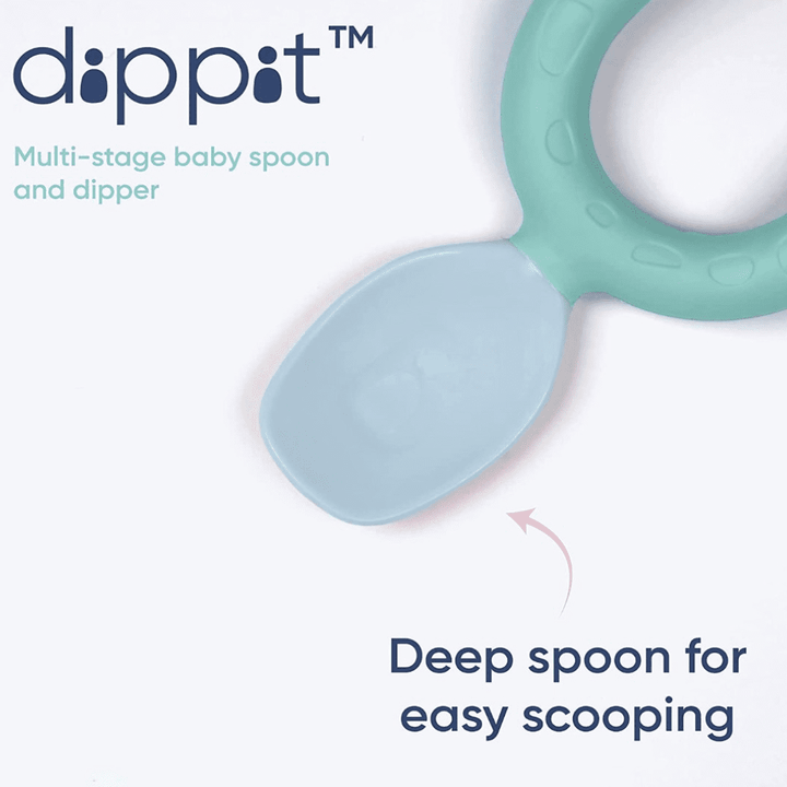 Bibado Weaning Spoon and Dipper Mint &amp; Blue - Pack of 2