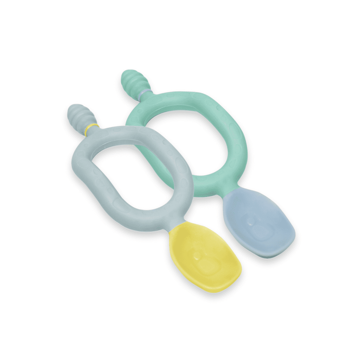 Bibado Multi Weaning Spoon and Dipper Green &amp; Grey - Pack of 2