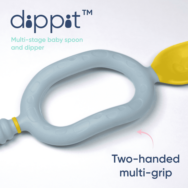 Bibado Multi Weaning Spoon and Dipper Green &amp; Grey - Pack of 2