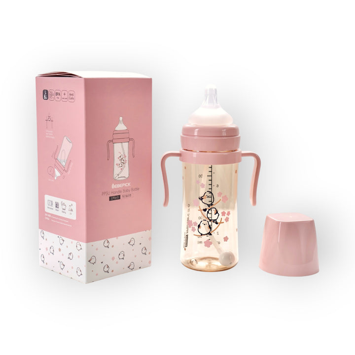 BebePick PPSU Handle Baby Bottle 150ML, Pink