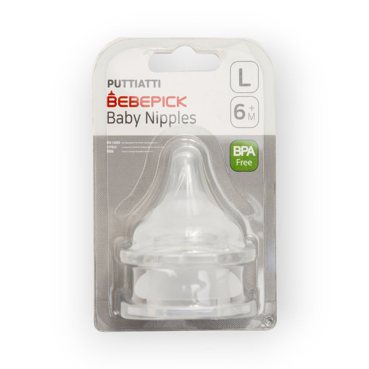 Bebepick Silicone Baby Nipples, L, 6+M