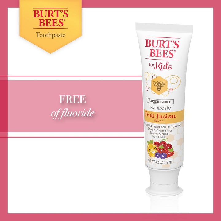 Burt's Bees Kids Fruit Fusion Toothpaste Fluoride Free, 4.2oz/119g