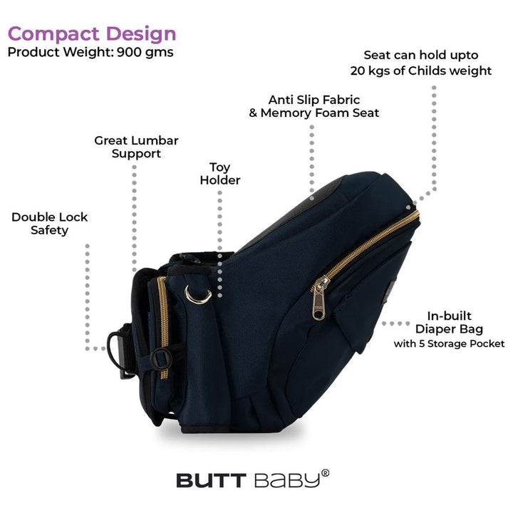 Butt Baby Navy Baby Carriers with Hip Seat