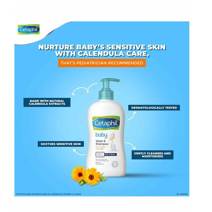 Cetaphil Baby Wash &amp; Shampoo with Organic Calendula, 400ml