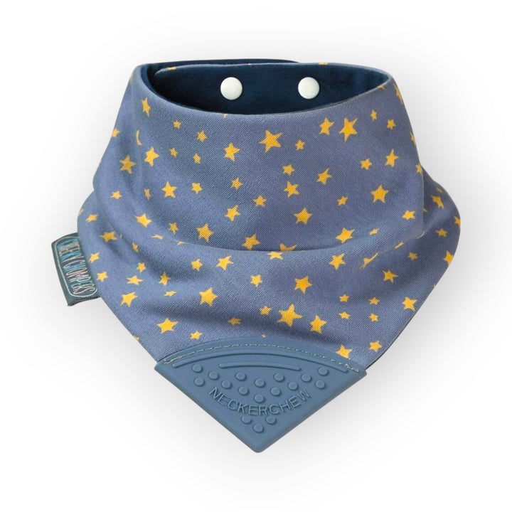 Cheeky Chompers Muslin Neckerchew - Midnight Stars