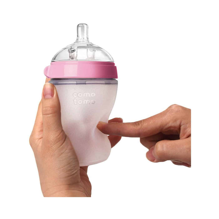 Comotomo Natural Feel Baby Bottle, Pink, 250 ml