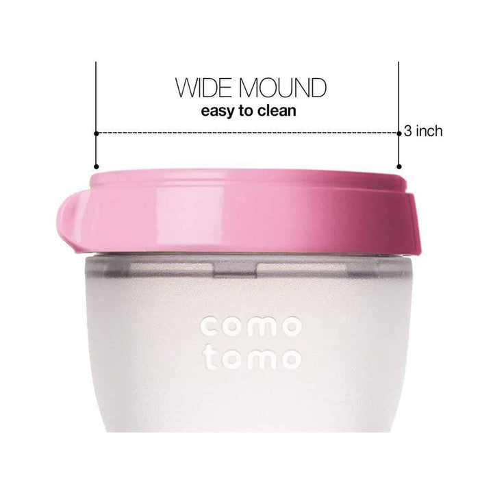 Comotomo Natural Feel Baby Bottle, Pink, Double Pack, 250 ml