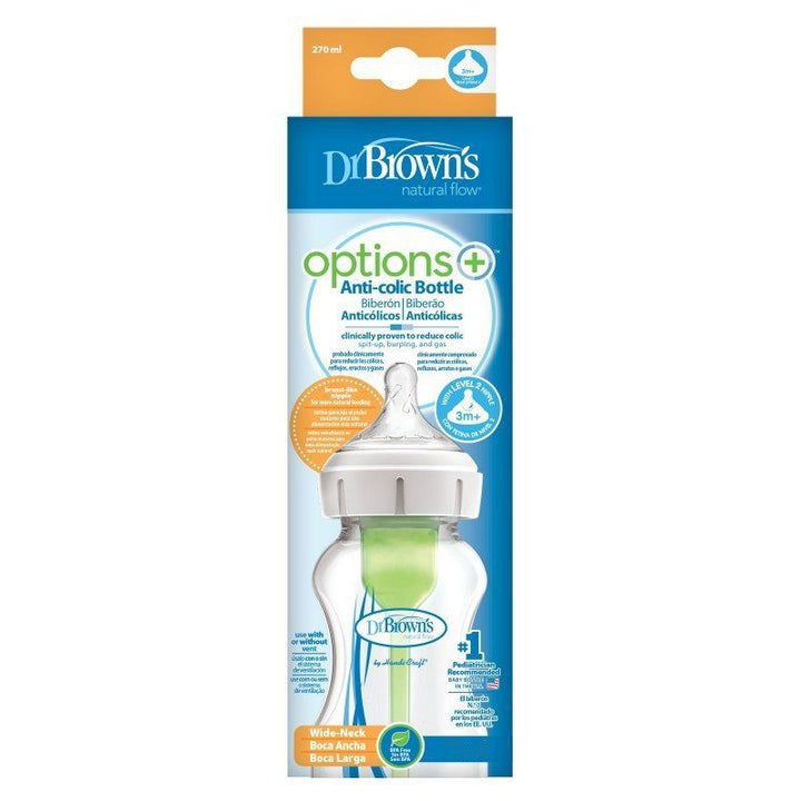 Dr. Brown's Natural Flow Options+ Anti-Colic Baby Bottle, Wide-Neck, 330ml