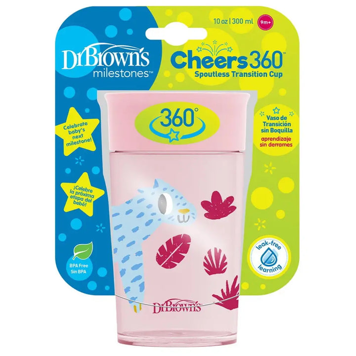 Dr. Browns Cheers 360 Spoutless Transition Cup 9m+ 300ml, Pink