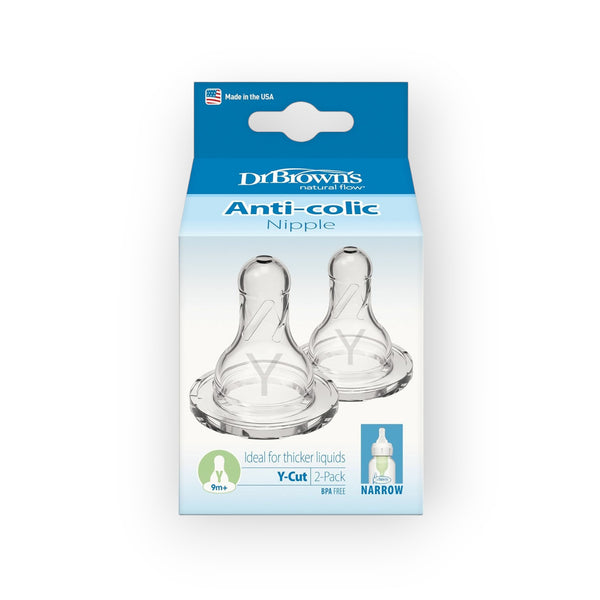 Dr. Brown's Natural Flow Standard Y-Cut Nipple (9m+), Pack of 2