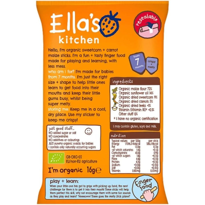 Ellas Kitchen SweetCorn + Carrot Metly Stick, 7m+