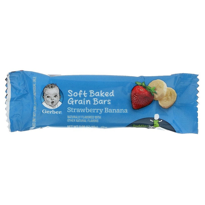 Gerber Soft Baked Grain Bars, 12+ Months, Strawberry Banana, 8 Bars - 156g