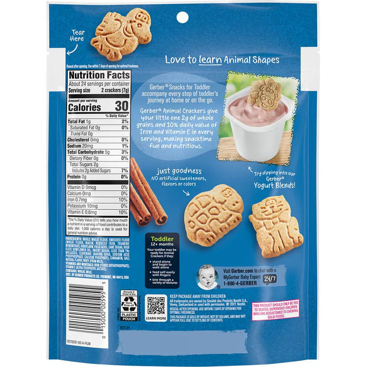 Gerber Animal Crackers Cinnamon Graham - 170g