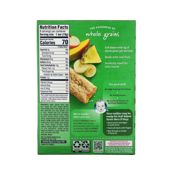 Gerber Organic Grain and Grow Soft Baked Grain Bars