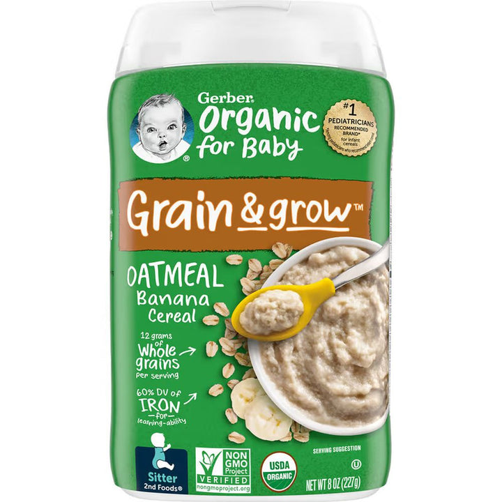 Gerber Organic Oatmeal Banana Cereal - 227g