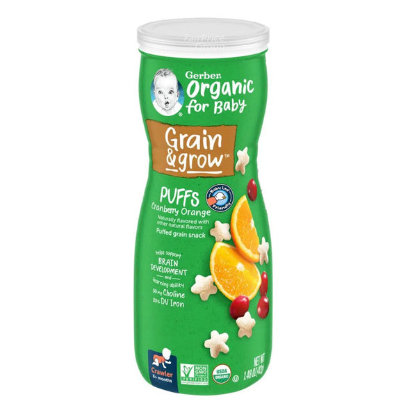 Gerber Organic Puffs Cranberry Orange - 42g