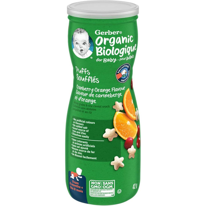 Gerber Organic Puffs Cranberry Orange - 42g