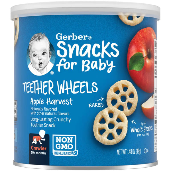 Gerber Teether Wheels, 8+ Months, Apple Harvest - 42g