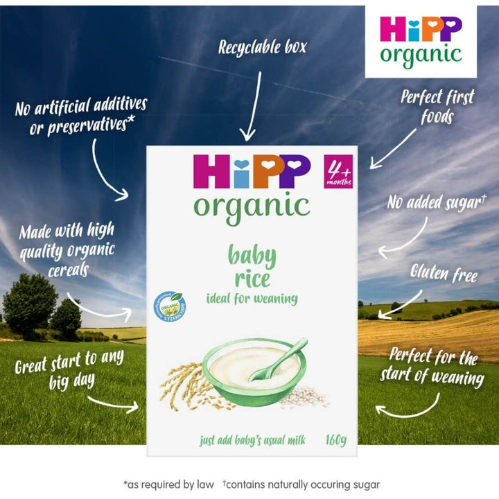 HiPP Organic Baby Rice 160gm, 4 Months +