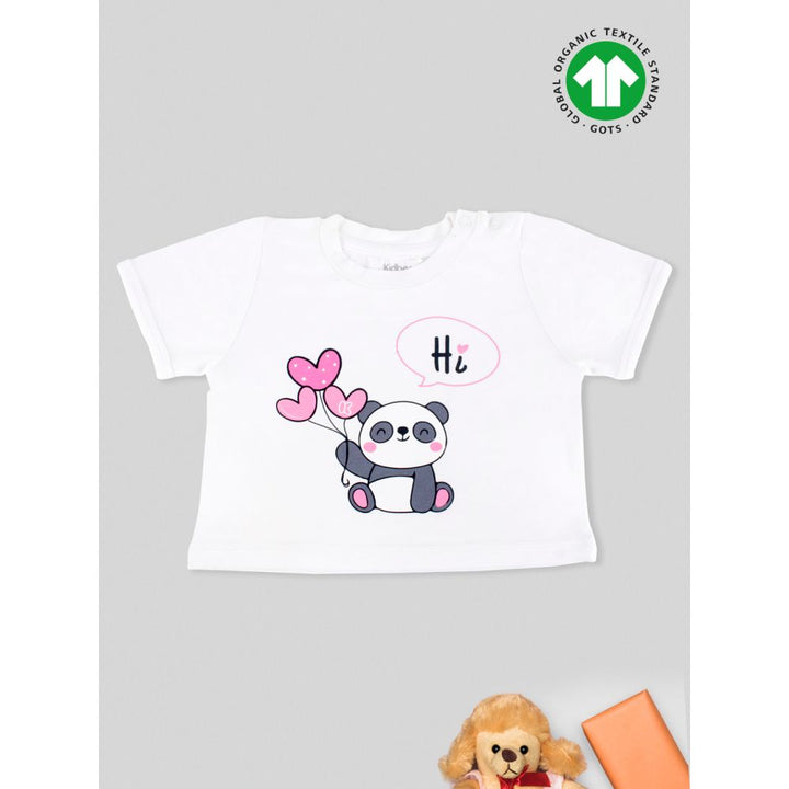 Kidbea Bamboo Soft Fabric T-shirt, Baby Boy/Girl White Panda