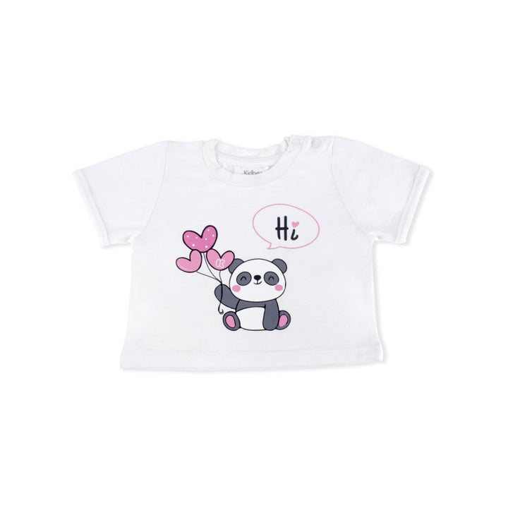 Kidbea Bamboo Soft Fabric T-shirt, Baby Boy/Girl White Panda