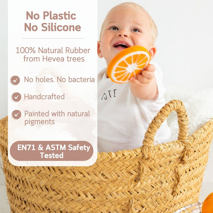 Oli and Carol Clementino The Orange Natural Rubber Teether