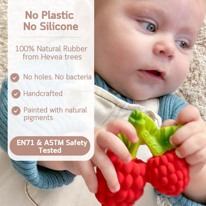 Oli and Carol Valery The Raspberry Natural Rubber Teether