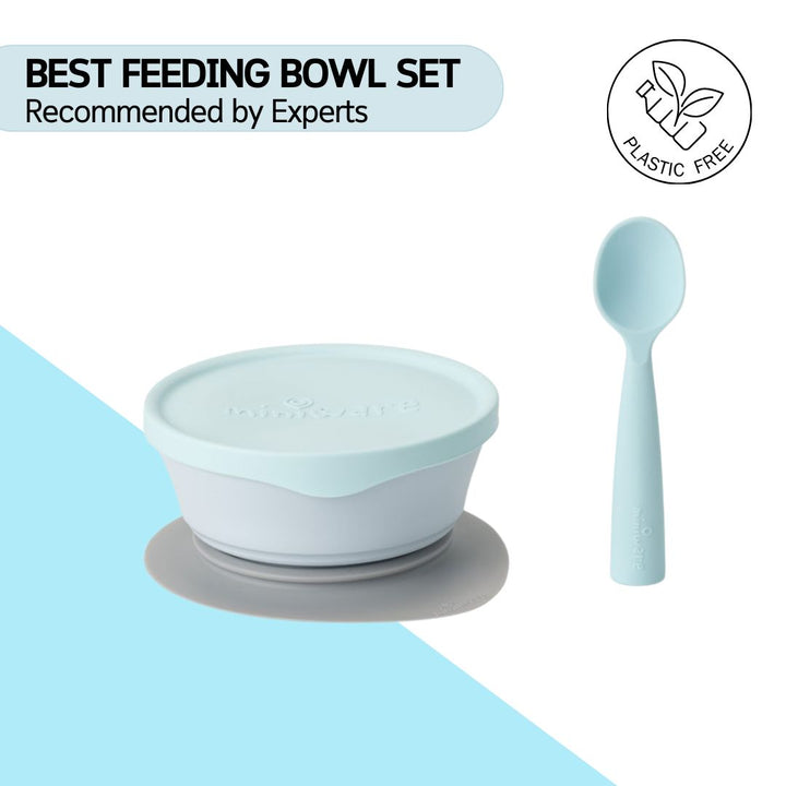 Miniware First Bite Suction Bowl With Spoon Feeding Set