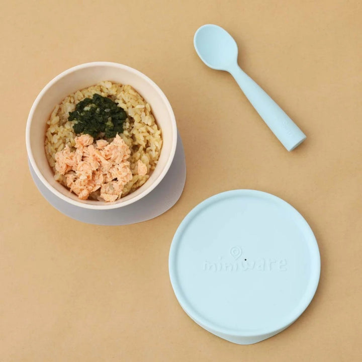 Miniware First Bite Suction Bowl With Spoon Feeding Set