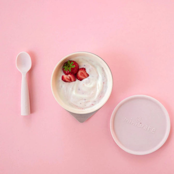 Miniware First Bite Suction Bowl With Spoon Feeding Set