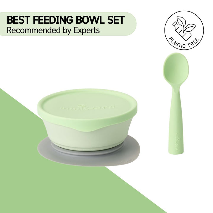 Miniware First Bite Suction Bowl With Spoon Feeding Set