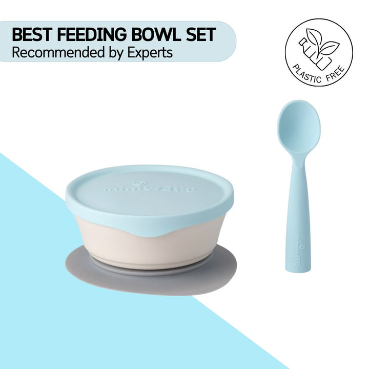 Miniware First Bite Suction Bowl With Spoon Feeding Set