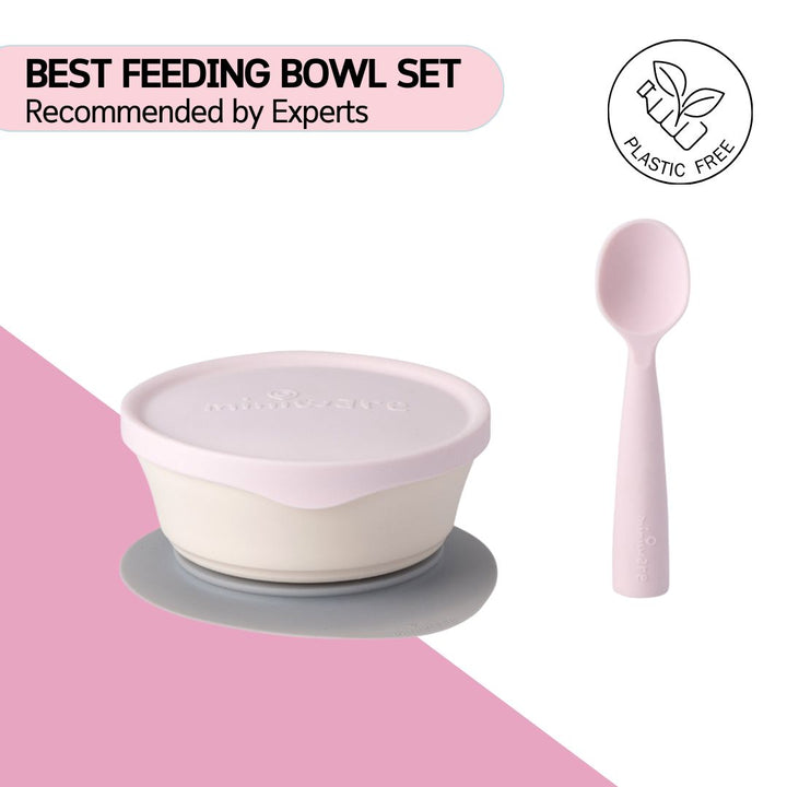 Miniware First Bite Suction Bowl With Spoon Feeding Set